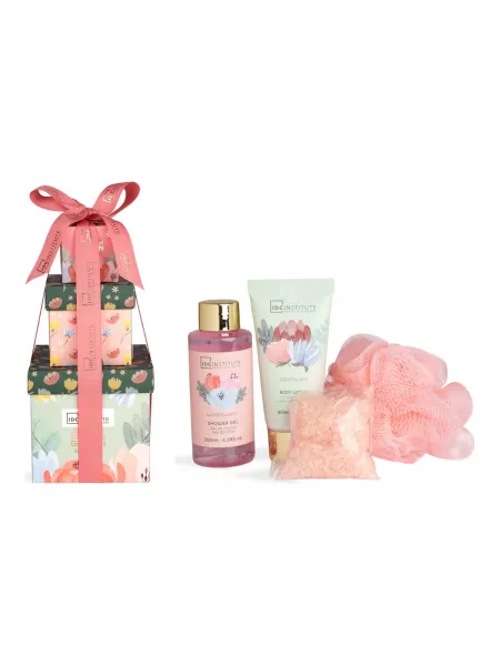 IDC Institute Scented Garden Surprise Gift Set – Γυναικείο Σετ Δώρου με Shower Gel, Body Lotion, Άλατα Μπάνιου & Σφουγγάρι