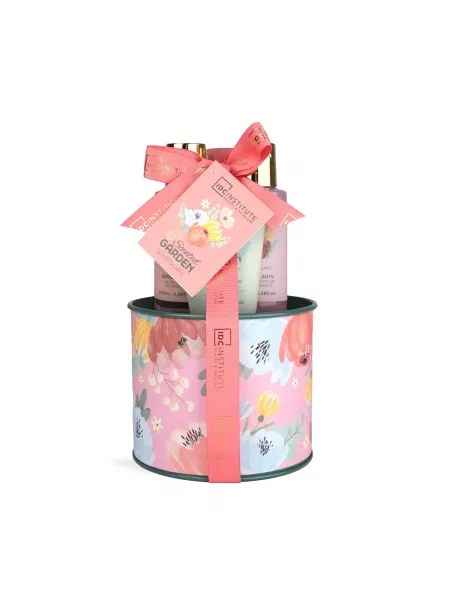 IDC Institute Scented Garden Tin Gift Set 3 τμχ – Γυναικείο Σετ Δώρου σε Μεταλλικό Κουτί με Shower Gel, Bubble Bath & Body Lotion