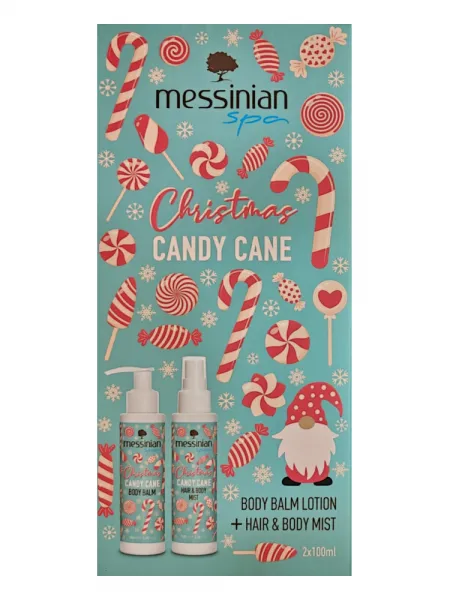 Messinian Spa Christmas Box Candy Cane 2x100ml – Σετ Δώρου Body Balm + Hair & Body Mist