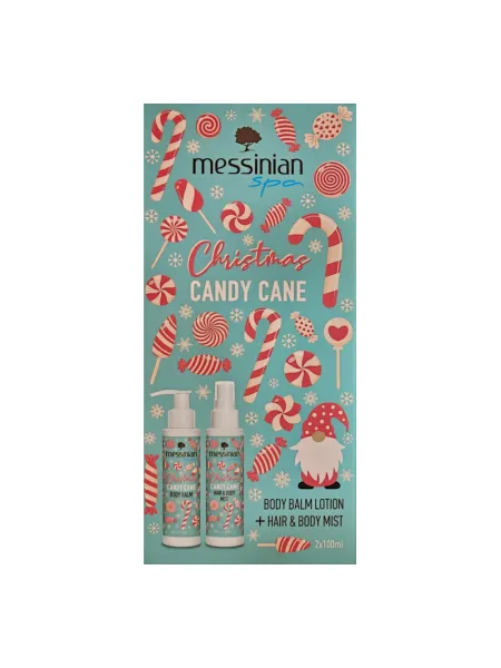 Messinian Spa Christmas Box Candy Cane 2x100ml – Σετ Δώρου Body Balm + Hair & Body Mist