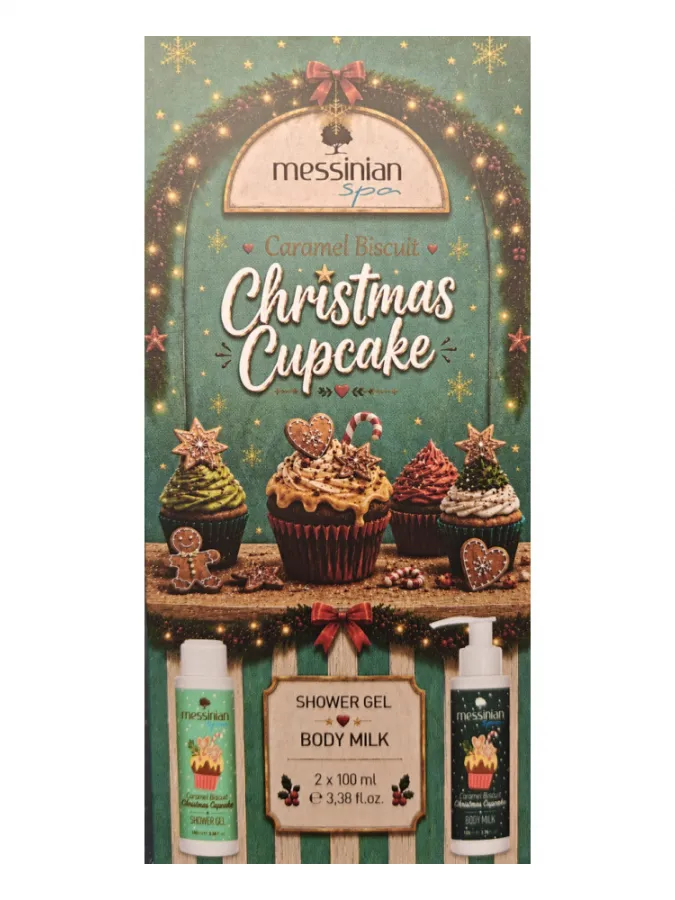 Messinian Spa Christmas Box Caramel Biscuit Christmas Cupcake 2x100ml – Σετ Δώρου Γαλάκτωμα Σώματος + Αφρόλουτρο Messinian Spa Christmas Box Caramel Biscuit Christmas Cupcake 2x100ml – Σετ Δώρου Γαλάκτωμα Σώματος + Αφρόλουτρο