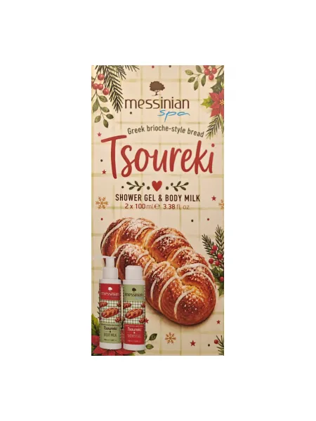 Messinian Spa Christmas Box Τσουρέκι 2x100ml – Σετ Δώρου Γαλάκτωμα Σώματος + Αφρόλουτρο