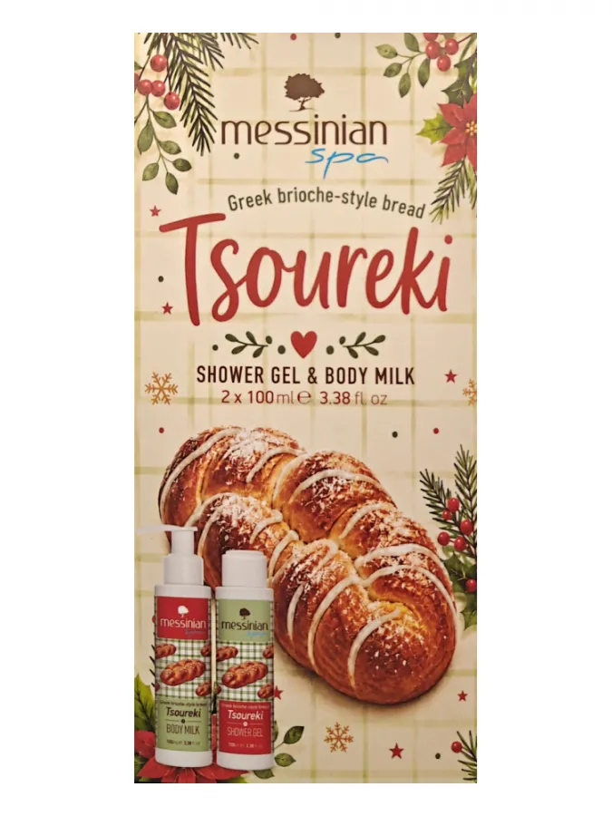 Messinian Spa Christmas Box Τσουρέκι 2x100ml – Σετ Δώρου Γαλάκτωμα Σώματος + Αφρόλουτρο
