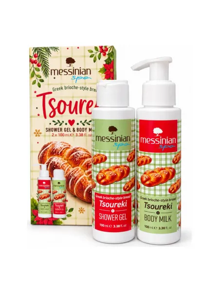 Messinian Spa Christmas Box Τσουρέκι 2x100ml – Σετ Δώρου Γαλάκτωμα Σώματος + Αφρόλουτρο