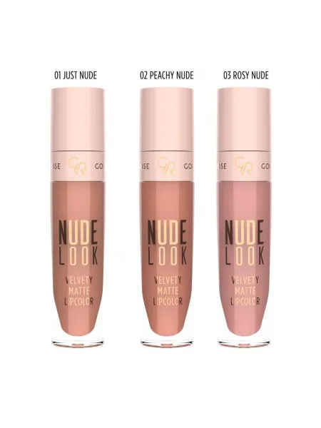Golden Rose Nude Look Velvety Matte LipColor 5.5ml – Υγρό Ματ Κραγιόν #01 JUST NUDE