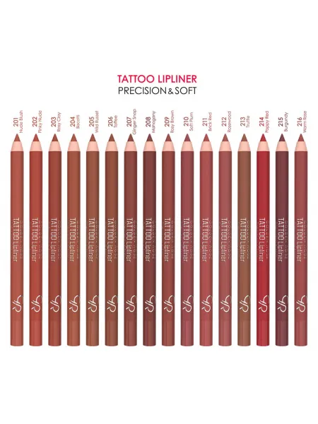 Golden Rose Tattoo Lipliner Precision & Soft - Ανεξίτηλο Μολύβι Χειλιών – #201 NUDE BRUSH