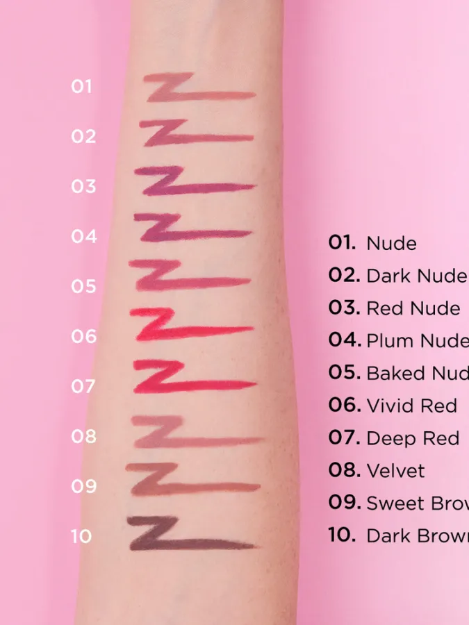 Mon Reve Infiniliner Gel Lip Pencil - Αδιάβροχο Μηχανικό Μολύβι Χειλιών 1.2gr – #07 Deep Red