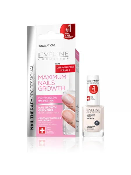 Eveline Nail Therapy Professional Maximum Nails Growth 12ml – Θεραπεία Νυχιών με Πρωτεΐνες Μεταξιού για Γρήγορη Ανάπτυξη & Ενδυνάμωση