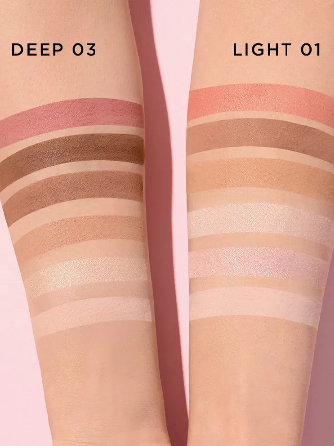 Mon Reve Shape Guru - Παλέτα highlighter, contour & blush 24gr #03 Deep