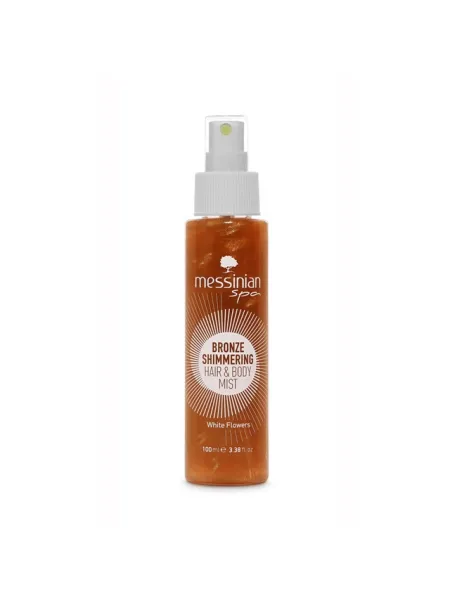 Messinian Spa Bronze Shimmering Hair & Body Mist White Flowers 100ml – Αρωματικό Σπρέι με Λάμψη για Μαλλιά & Σώμα
