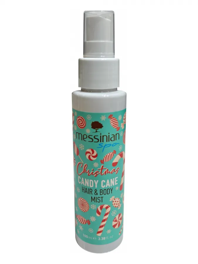 Messinian Spa Hair & Body Mist Christmas Candy Cane 100ml – Χριστουγεννιάτικο Αρωματικό Σπρέι Μαλλιών & Σώματος