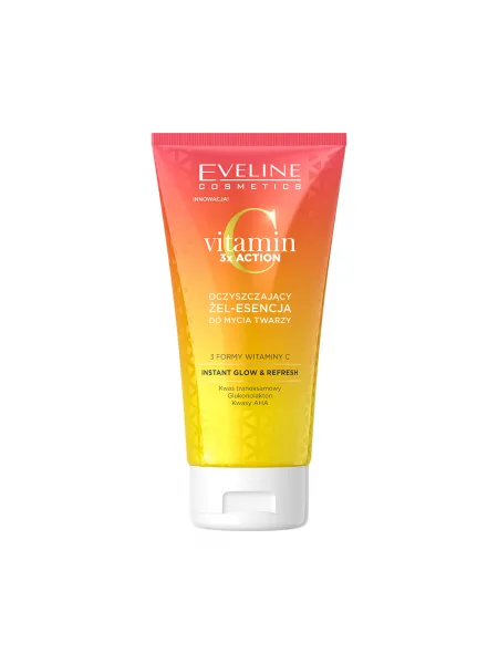 Eveline Cosmetics Vitamin C 3x Action Cleansing Face Wash Gel 150ml – Καθαριστικό Προσώπου με Βιταμίνη C για Ήπια Απολέπιση, Πόρους & Λάμψη