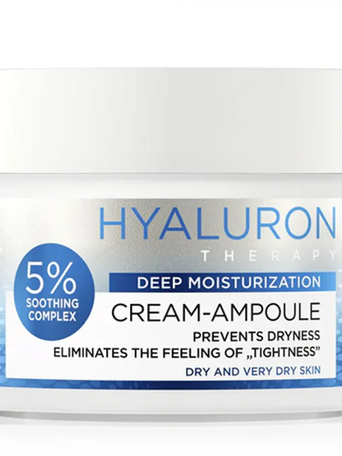 Eveline Cosmetics Hyaluron Therapy Cream-Ampoule 50ml – Κρέμα Προσώπου με Υαλουρονικό Οξύ για Βαθιά Ενυδάτωση, Ξηρότητα & Ενίσχυση Επιδερμιδικού Φραγμού