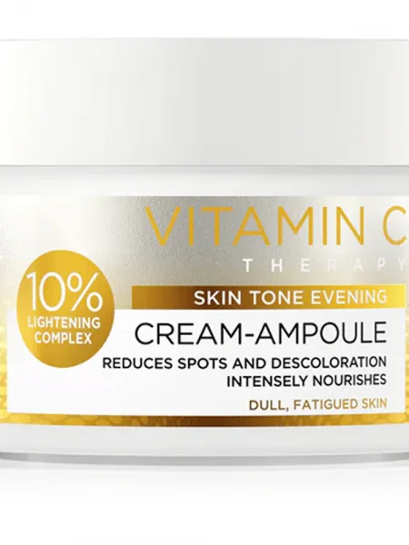 Eveline Cosmetics Vitamin C Therapy Cream-Ampoule 10% Brightening Complex 50ml – Κρέμα Προσώπου με Βιταμίνη C για Λάμψη, Δυσχρωμίες & Ομοιόμορφο Τόνο