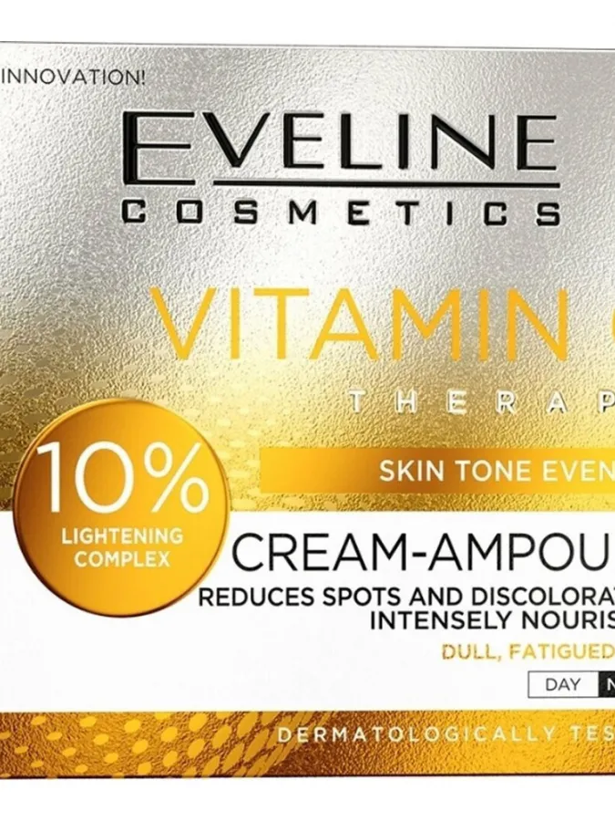 Eveline Cosmetics Vitamin C Therapy Cream-Ampoule 10% Brightening Complex 50ml – Κρέμα Προσώπου με Βιταμίνη C για Λάμψη, Δυσχρωμίες & Ομοιόμορφο Τόνο