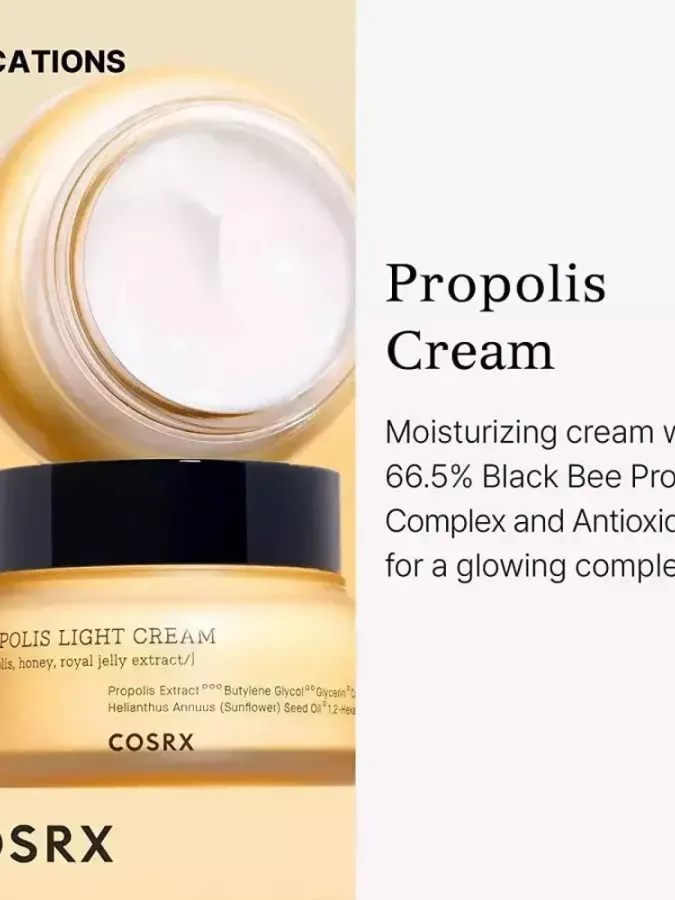 COSRX Full Fit Propolis Light Cream 65ml – Κρέμα Προσώπου με Πρόπολη για Ενυδάτωση, Θρέψη & Λάμψη