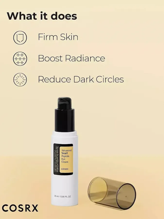 COSRX Advanced Snail Peptide Eye Cream 25ml – Κρέμα Ματιών με 73,6% Έκκριμα Σαλιγκαριού & Πεπτίδια για Μαύρους Κύκλους, Πρήξιμο & Λεπτές Γραμμές COSRX Advanced Snail Peptide Eye Cream 25ml – Κρέμα Ματιών με 73,6% Έκκριμα Σαλιγκαριού & Πεπτίδια για Μαύρους Κύκλους, Πρήξιμο & Λεπτές Γραμμές