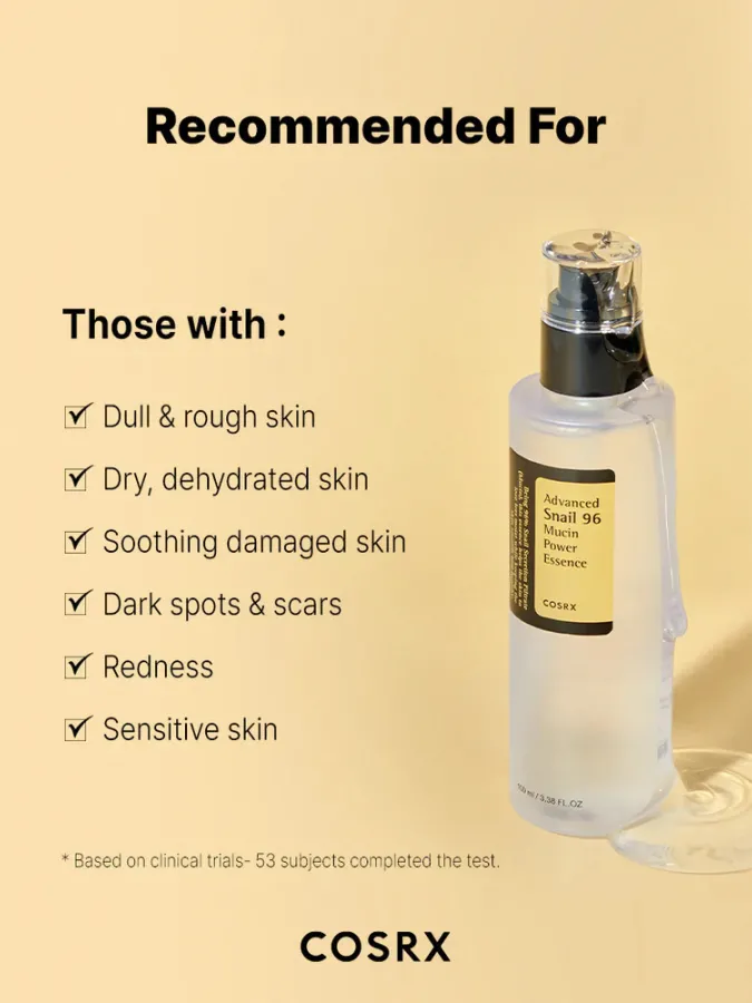 COSRX Advanced Snail 96 Mucin Power Essence 100ml – Essence Προσώπου με 96,3% Έκκριμα Σαλιγκαριού για Ενυδάτωση, Λάμψη & Ενίσχυση Φραγμού