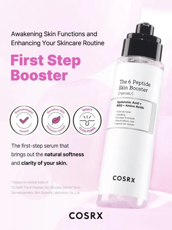 COSRX The 6 Peptide Skin Booster Serum 150ml – Booster Ορός Προσώπου με 6 Πεπτίδια για Σύσφιξη, Ελαστικότητα, Λάμψη & Λεία Υφή