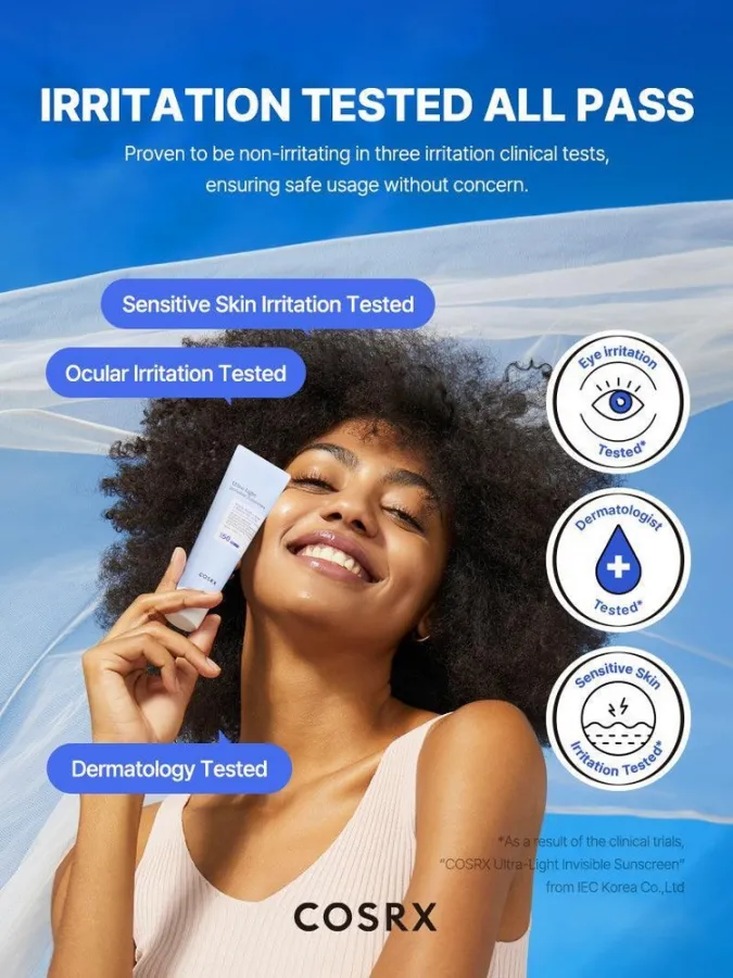 COSRX Ultra-Light Invisible Sunscreen SPF50 PA++++ 50ml – Αντηλιακό Προσώπου με Αλόη για Ενυδάτωση, Καταπράυνση & Αόρατο Τελείωμα