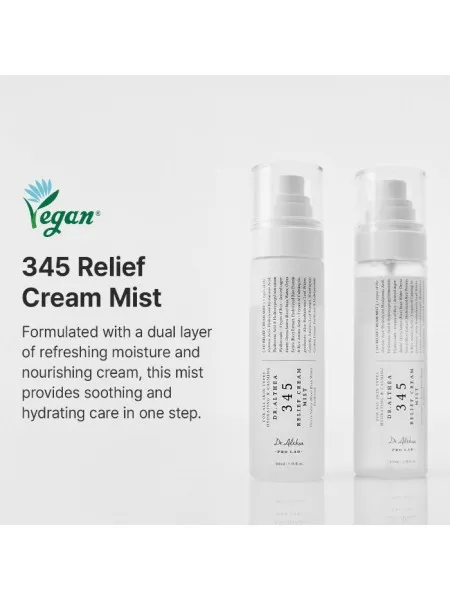 Dr.Althea 345 Relief Cream Mist 60ml – Mist Προσώπου με Υαλουρονικό Οξύ & Centella για Ενυδάτωση, Καταπράυνση & Ενίσχυση Φραγμού