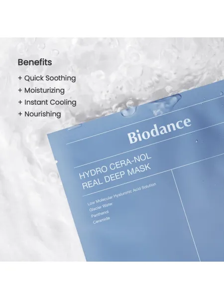 Biodance Hydro Cera-nol Real Deep Mask 34g – Μάσκα Υδρογέλης Προσώπου 1τμχ με Κεραμίδια & Πανθενόλη για Καταπράυνση, Ενυδάτωση & Ενίσχυση Φραγμού