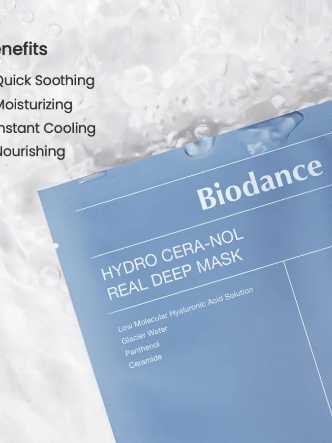 Biodance Hydro Cera-nol Real Deep Mask 34g – Μάσκα Υδρογέλης Προσώπου 1τμχ με Κεραμίδια & Πανθενόλη για Καταπράυνση, Ενυδάτωση & Ενίσχυση Φραγμού