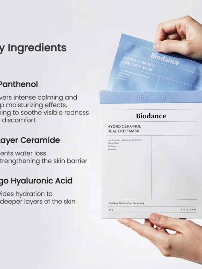 Biodance Hydro Cera-nol Real Deep Mask 34g – Μάσκα Υδρογέλης Προσώπου 1τμχ με Κεραμίδια & Πανθενόλη για Καταπράυνση, Ενυδάτωση & Ενίσχυση Φραγμού