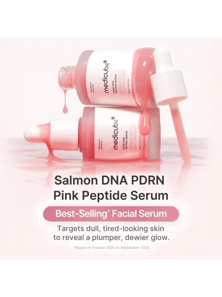 Medicube PDRN Pink Peptide Serum 30ml – Ορός Προσώπου με Salmon DNA PDRN & Πεπτίδια για Λάμψη, Σύσφιξη & Ομοιόμορφο Τόνο