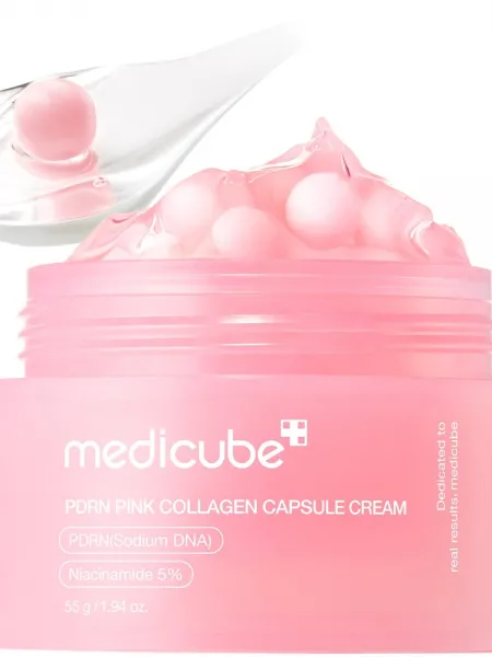 Medicube PDRN Pink Collagen Capsule Cream 55g – Κρέμα Προσώπου με PDRN & Κολλαγόνο για Σύσφιξη, Λάμψη & Ενυδάτωση
