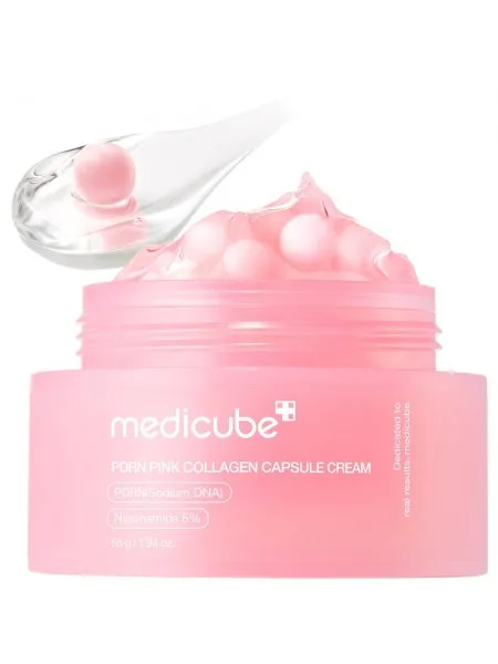 Medicube PDRN Pink Collagen Capsule Cream 55g – Κρέμα Προσώπου με PDRN & Κολλαγόνο για Σύσφιξη, Λάμψη & Ενυδάτωση