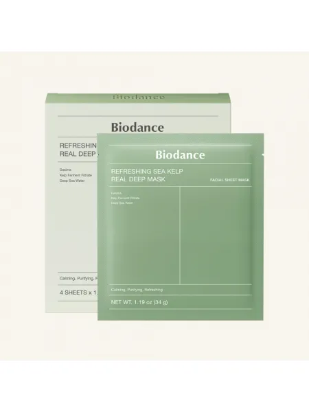 Biodance Refreshing Sea Kelp Real Deep Mask 34g – Μάσκα Υδρογέλης Προσώπου 1τμχ με Φύκια για Καταπράυνση, Έλεγχο Λιπαρότητας & Ατέλειες