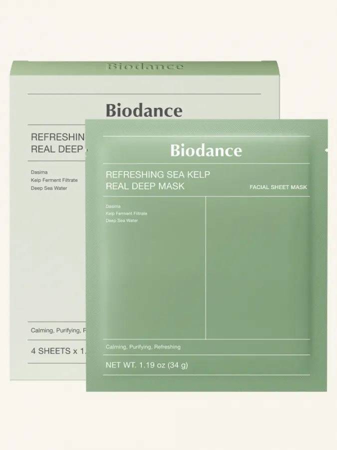 Biodance Refreshing Sea Kelp Real Deep Mask 34g – Μάσκα Υδρογέλης Προσώπου 1τμχ με Φύκια για Καταπράυνση, Έλεγχο Λιπαρότητας & Ατέλειες
