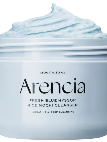 Arencia Fresh Blue Hyssop Rice Mochi Cleanser 120g – Καθαριστικό Προσώπου με Ρύζι για Βαθύ Καθαρισμό, Πόρους & Λιπαρότητα