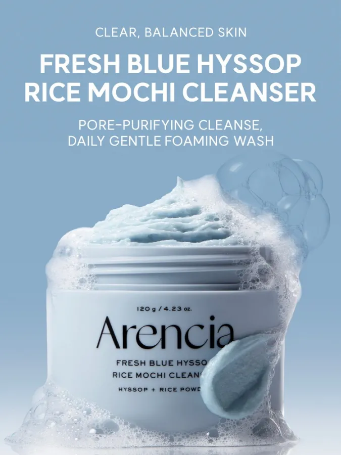 Arencia Fresh Blue Hyssop Rice Mochi Cleanser 120g – Καθαριστικό Προσώπου με Ρύζι για Βαθύ Καθαρισμό, Πόρους & Λιπαρότητα Arencia Fresh Blue Hyssop Rice Mochi Cleanser 120g – Καθαριστικό Προσώπου με Ρύζι για Βαθύ Καθαρισμό, Πόρους & Λιπαρότητα