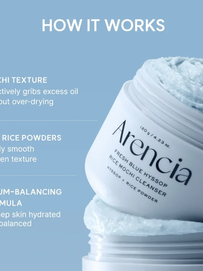 Arencia Fresh Blue Hyssop Rice Mochi Cleanser 120g – Καθαριστικό Προσώπου με Ρύζι για Βαθύ Καθαρισμό, Πόρους & Λιπαρότητα Arencia Fresh Blue Hyssop Rice Mochi Cleanser 120g – Καθαριστικό Προσώπου με Ρύζι για Βαθύ Καθαρισμό, Πόρους & Λιπαρότητα