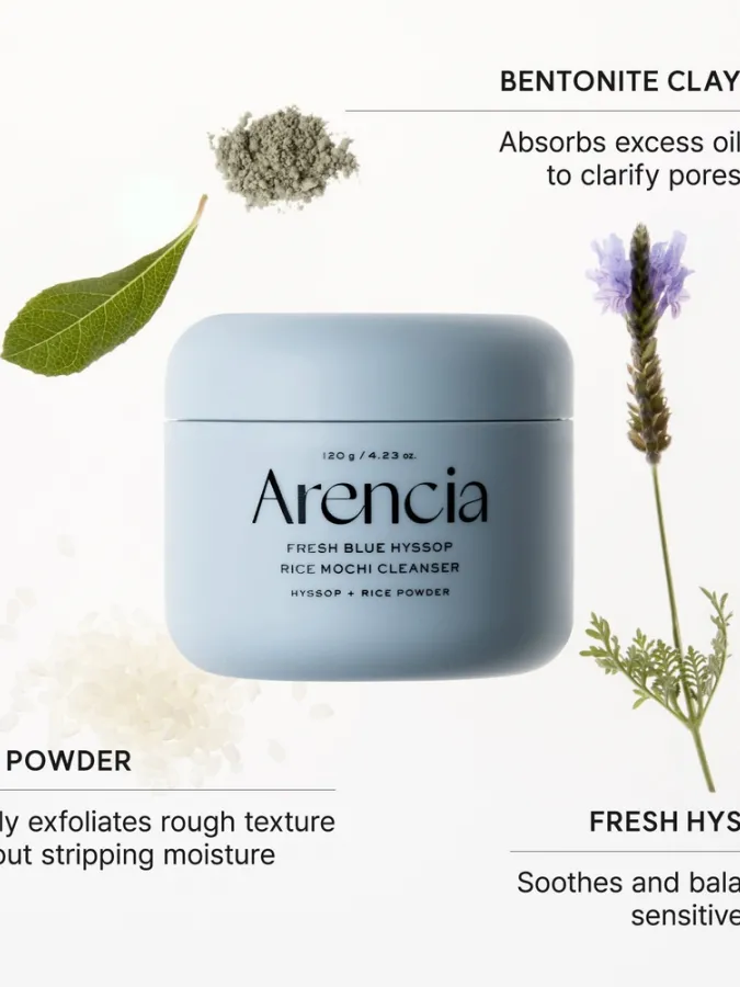 Arencia Fresh Blue Hyssop Rice Mochi Cleanser 120g – Καθαριστικό Προσώπου με Ρύζι για Βαθύ Καθαρισμό, Πόρους & Λιπαρότητα Arencia Fresh Blue Hyssop Rice Mochi Cleanser 120g – Καθαριστικό Προσώπου με Ρύζι για Βαθύ Καθαρισμό, Πόρους & Λιπαρότητα