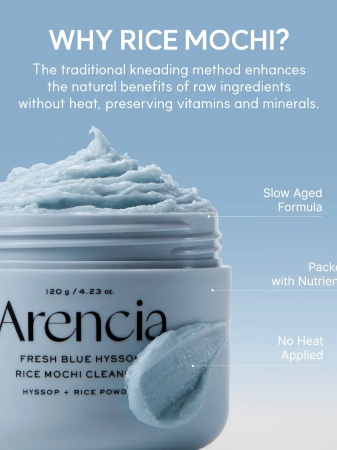 Arencia Fresh Blue Hyssop Rice Mochi Cleanser 120g – Καθαριστικό Προσώπου με Ρύζι για Βαθύ Καθαρισμό, Πόρους & Λιπαρότητα Arencia Fresh Blue Hyssop Rice Mochi Cleanser 120g – Καθαριστικό Προσώπου με Ρύζι για Βαθύ Καθαρισμό, Πόρους & Λιπαρότητα