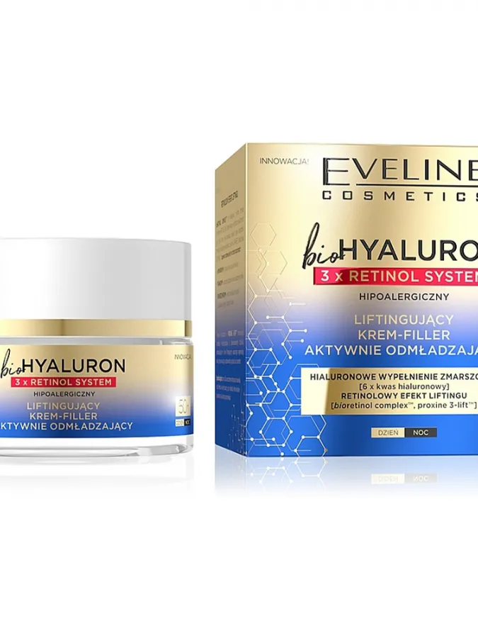 Eveline Cosmetics Bio Hyaluron 3X Retinol System Lifting Actively Rejuvenating Day & Night Face Cream 50+ 50ml – Κρέμα Προσώπου για Σύσφιξη, Ρυτίδες & Ενυδάτωση Eveline Cosmetics Bio Hyaluron 3X Retinol System Lifting Actively Rejuvenating Day & Night Face Cream 50+ 50ml – Κρέμα Προσώπου για Σύσφιξη, Ρυτίδες & Ενυδάτωση
