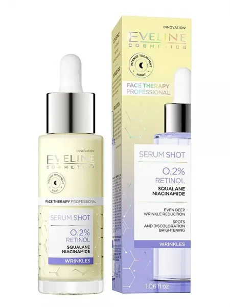 Eveline Cosmetics Face Therapy Professional Serum Shot 0.2% Retinol Treatment 30ml – Αντιγηραντικός Ορός Προσώπου για Ρυτίδες, Σύσφιξη & Ομοιόμορφο Τόνο