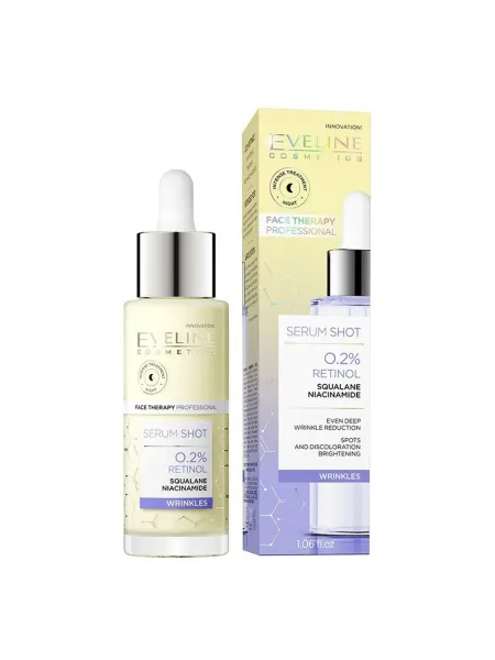 Eveline Cosmetics Face Therapy Professional Serum Shot 0.2% Retinol Treatment 30ml – Αντιγηραντικός Ορός Προσώπου για Ρυτίδες, Σύσφιξη & Ομοιόμορφο Τόνο