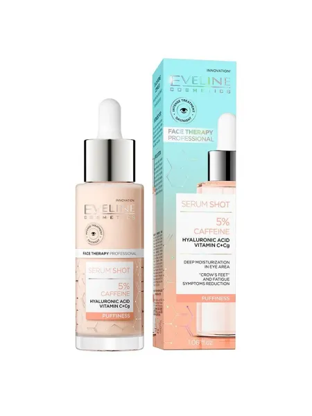 Eveline Cosmetics Face Therapy Professional Serum Shot 5% Caffeine Complex Invigorating Treatment 30ml – Ορός Ματιών για Μαύρους Κύκλους, Σακούλες & Ενυδάτωση
