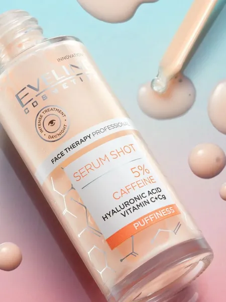 Eveline Cosmetics Face Therapy Professional Serum Shot 5% Caffeine Complex Invigorating Treatment 30ml – Ορός Ματιών για Μαύρους Κύκλους, Σακούλες & Ενυδάτωση