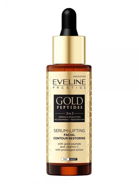 Eveline Gold Peptides Face-Lifting Serum 30ml – Ορός Προσώπου με Πεπτίδια για Σύσφιξη, Αντιρυτιδική Φροντίδα & Ελαστικότητα