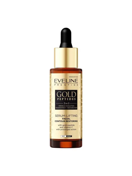 Eveline Gold Peptides Face-Lifting Serum 30ml – Ορός Προσώπου με Πεπτίδια για Σύσφιξη, Αντιρυτιδική Φροντίδα & Ελαστικότητα