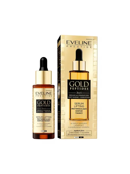 Eveline Gold Peptides Face-Lifting Serum 30ml – Ορός Προσώπου με Πεπτίδια για Σύσφιξη, Αντιρυτιδική Φροντίδα & Ελαστικότητα