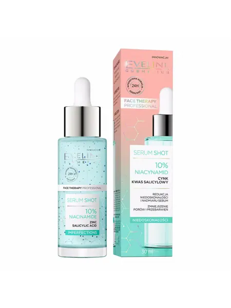 Eveline Cosmetics Face Therapy Professional Serum Shot 10% Niacinamide Treatment 30ml – Ορός Προσώπου για Λιπαρότητα, Πόρους & Ατέλειες