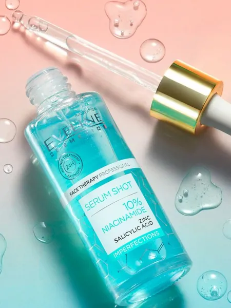 Eveline Cosmetics Face Therapy Professional Serum Shot 10% Niacinamide Treatment 30ml – Ορός Προσώπου για Λιπαρότητα, Πόρους & Ατέλειες