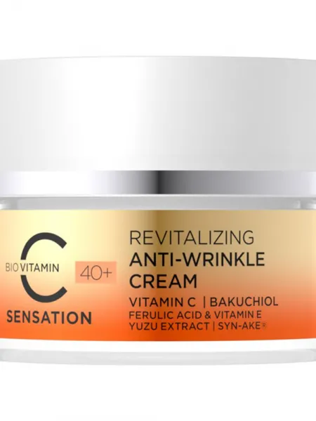Eveline Cosmetics C Sensation 40+ Revitalizing Anti-Wrinkle Cream 50ml – Κρέμα Προσώπου με Βιταμίνη C για Ρυτίδες, Σύσφιξη & Λάμψη