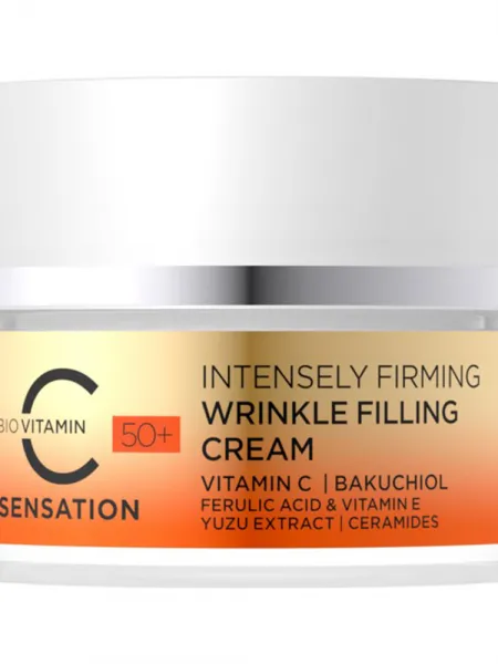 Eveline Cosmetics C Sensation 50+ Intensively Firming Wrinkle-Filling Cream 50ml – Κρέμα Προσώπου με Βιταμίνη C για Σύσφιξη, Ρυτίδες & Λάμψη